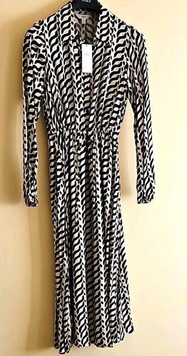 Shirt dress ivory black - shirt, ivory/black