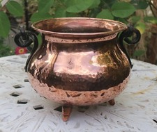 Hammered Copper Mini Witch's Cauldron