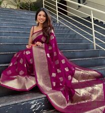 TRADITIONAL PARTY WEAR SOFT SILK INDIAN WEDDING WEAR KANJEEVARAM SAREE SARI