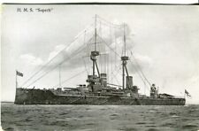 HMS Superb (1907) WWI Royal Navy Bellerophon-class battleship RP postcard