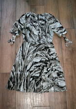 NEW! KAREN MILLEN animal print dress SIZE 8 10 floaty pleated occasion wedding
