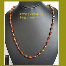 Indian rudraksh mala Yellow Gold Plated PLATED Chain Necklace Jewellry 22in