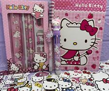 HELLO KITTY A5 Sanrio Notebook Stationary Set Sticker Bundle Multi Pens Bundle