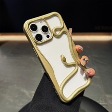 For iPhone 16 15 Pro Max 14 13 12 11 3D Snake Plating Phone Case Silicone Cover