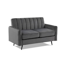 Velvet 2 Seater Sofa in Grey -