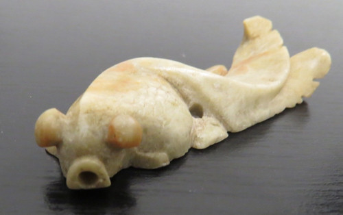 Carved soapstone koi goldfish - soapstone,
