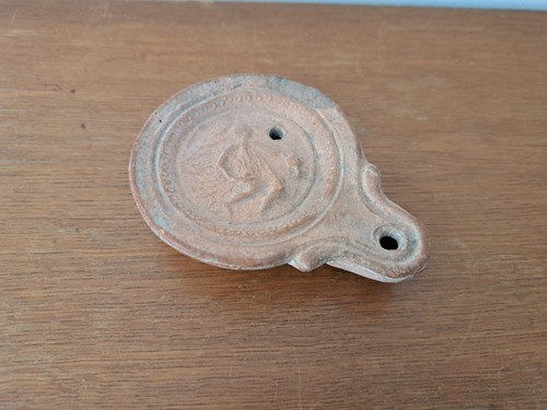 Oil lamp terracotta - terracotta,, roman