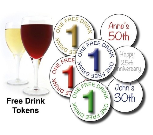 Drinks tokens personalised