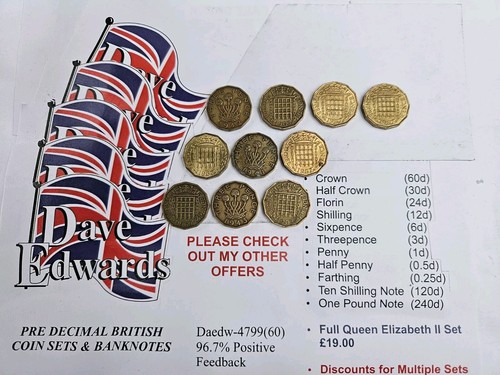 Pre decimal british coin - pre, sets
