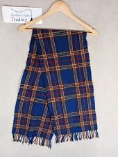 St Michael Marks Spencer Scarf Mens/Womens 100% Pure Wool Soft Check Brown Blue