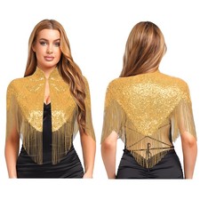 Womens Sparkly Sequin Shawl