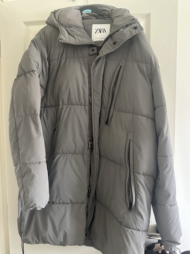Zara longline puffa coat - longline, size