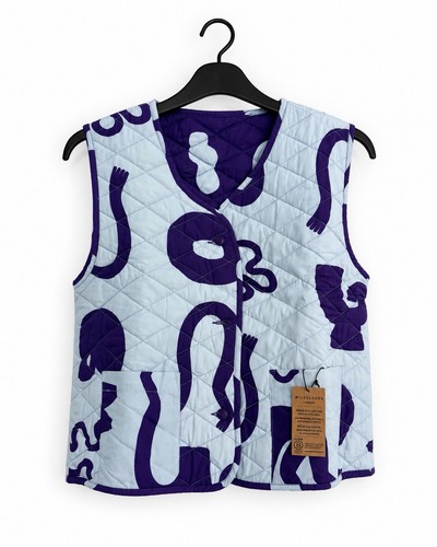 Wild clouds quilted gilet - clouds, size