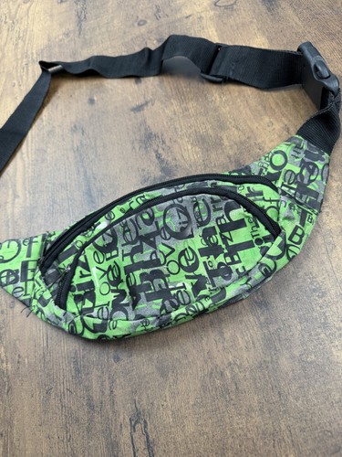 Y2k green graffiti bum bag - bum,