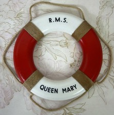 RMS Queen Mary Souvenir Life Ring, Vintage Cunard Ocean Liner