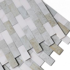 3D Stone Look Self Adhesive Wall Tiles Waterproof, Gray Rust,5sheets