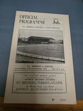 ST MIRREN v CELTIC Dec 1959