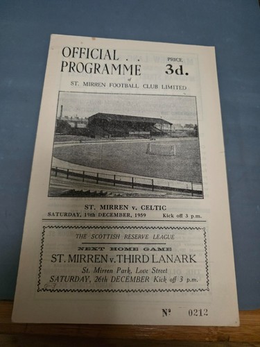 Mirren celtic dec 1959 - st,