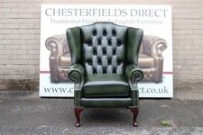 High Back Armchair Green 100%