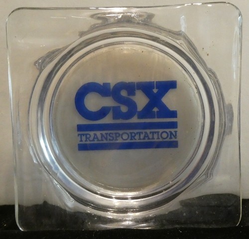 Railroad ashtray glass csx - ashtray,
