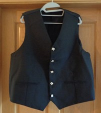 Black Scottish Kilt Waistcoat