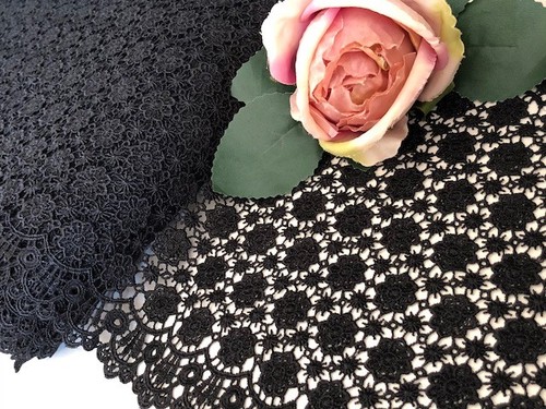 Beautiful black floral venice - black,