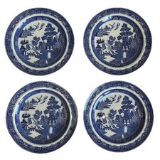 Wedgwood Willow Dinner Plates - of Etruria and Barlaston x 4 - 10”/25cm - Blue