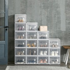 18PCS Stackable Shoe Box Clear