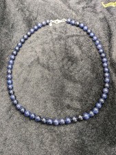 Blue sandstone beaded necklace - sandstone,