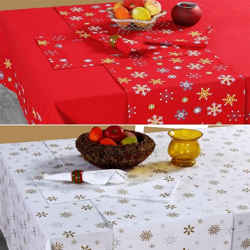 Cotton christmas tablecloth - cotton,