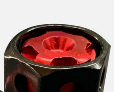1x  Black RED lug nut caps for