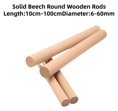 Solid beech round wooden rods - beech,