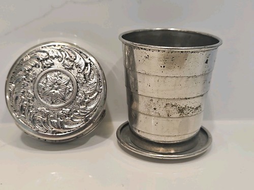 Antique metal drinking - antique,
