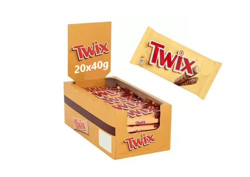 Twix chocolate bar box 40g - chocolate,