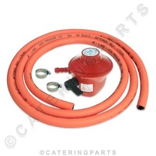 PROPANE 27mm CLIP-ON REGULATOR 2m HOSE & CLIPS CALOR PATIO GAS BOTTLE CYLINDER
