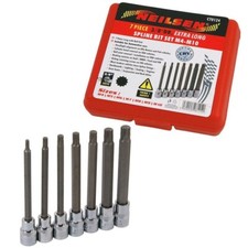LONG SPLINE BIT SOCKET SET by NEILSEN TOOLS Triple Square 12 Point M4 to M10