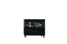Brand New Modern Display Sideboard Cabinet Fina 81 in Black Marble