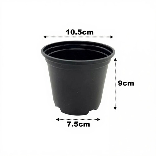 5cm plant pots black - 10.5cm,