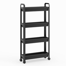4-Tier Narrow Mobile Shelving