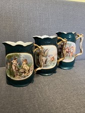 Vintage Victoria Carlsbad Austria Set Of 3 Jugs Pretty