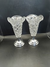 Pair VINTAGE PRESSED GLASS