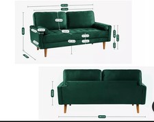 2/3 Seater Teddy Velvet Sofa with 2 Pillows Modern Couch Love Seat Settee Home