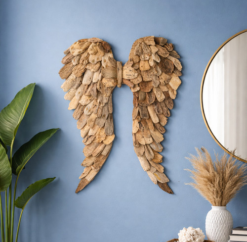 Handmade driftwood angel - handmade, wings
