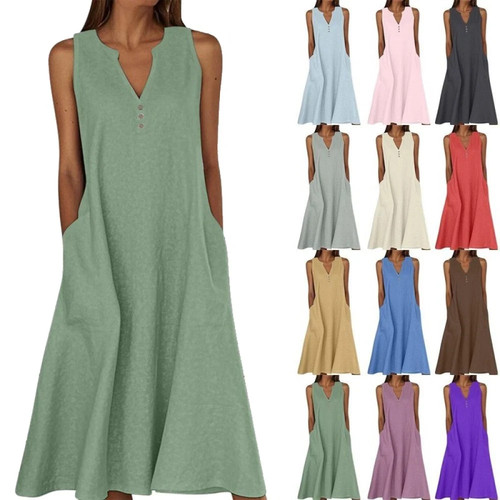 Women cotton linen sleeveless - women,