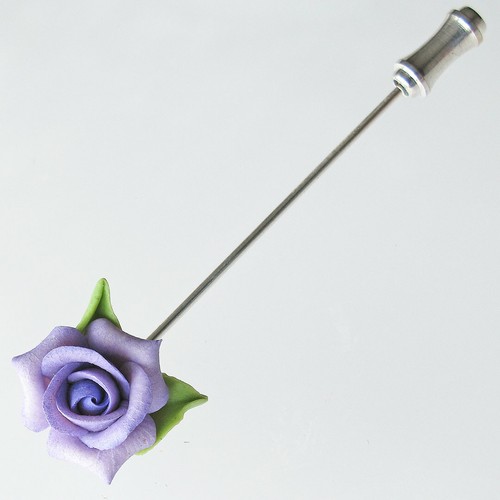 Lilac blue moon rose lapel - lilac,