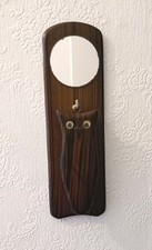 Vintage Fun Wooden Wall Mounted Owl Clothes Brush with Mirror 