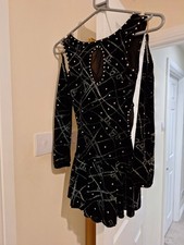 Custom-Made Sleeveless Tap Dance Dress Costume with Gloves Age 10-12 Festival