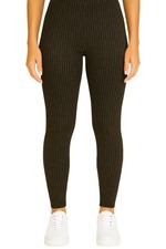 LADIES METALLIC GOLD STRIPE LUREX LEGGINGS COMFORTABLE STRETCH FIT UK SIZES 8–24