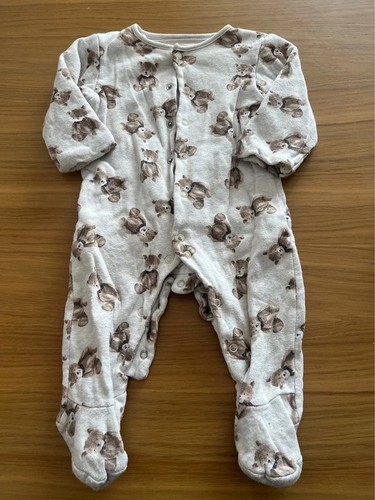 Baby boys teddy bear sleepsuit