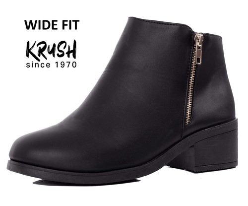 Ladies wide black - wide, heels